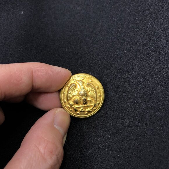VTG Mens US Navy Coat Overcoat 100% Wool 40R Gold Eagle Buttons Double-breasted - Picture 8 of 12